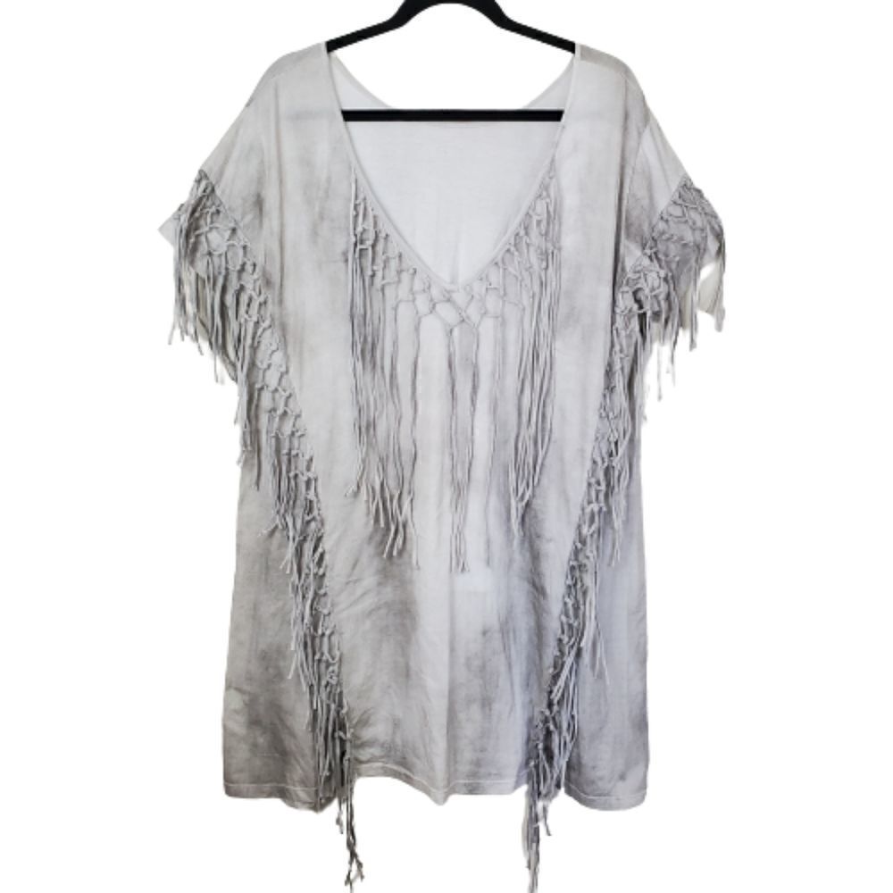 Fringed T-Shirt Dress/Tunic Size 2xl